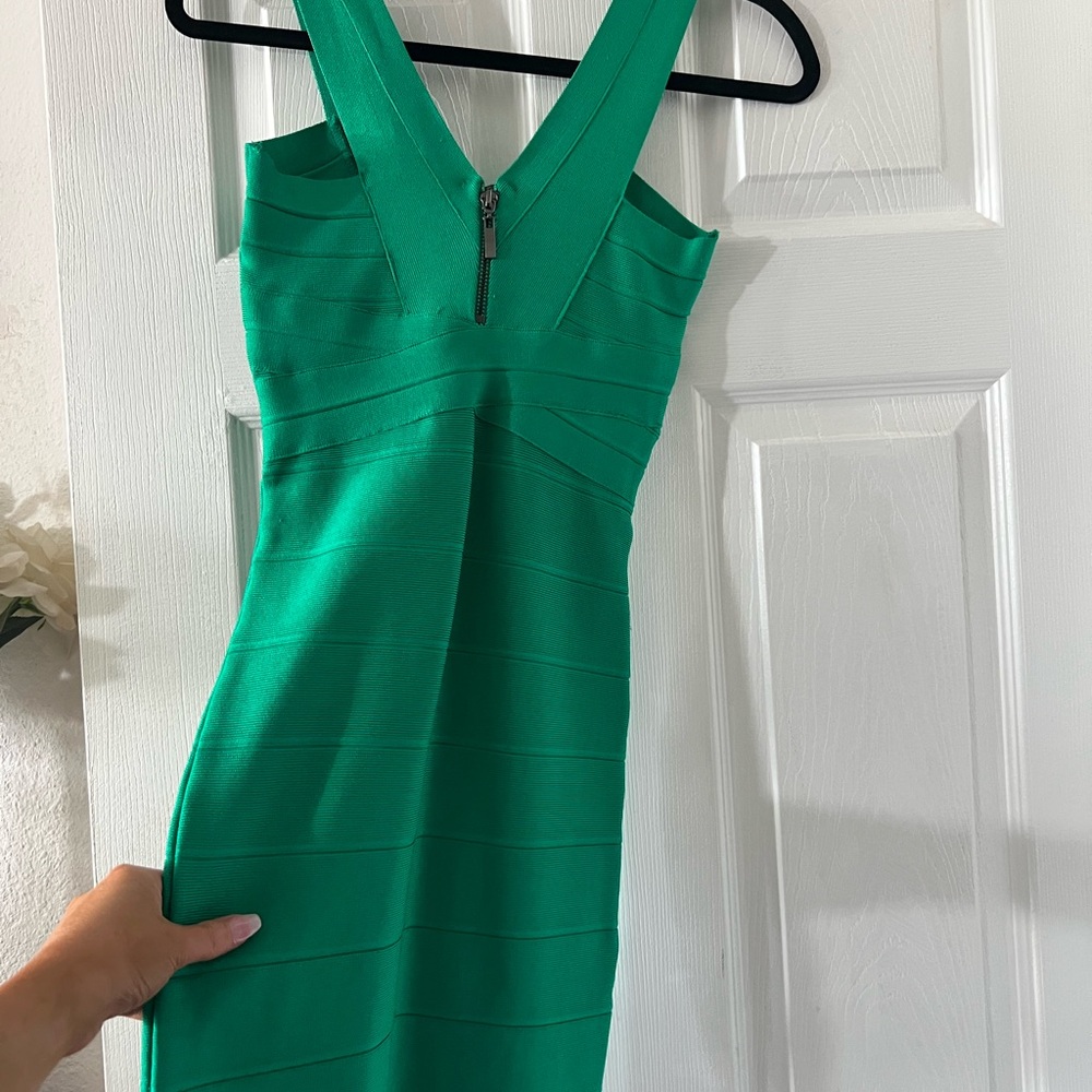 bebe Vibrant Green Bandage Mini Dress - Picture 2 of 3